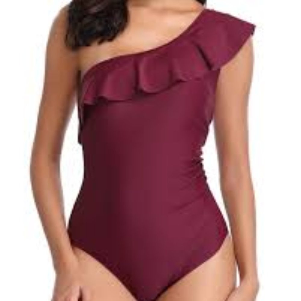 Tempt Me Asymmetrical One Shoulder Ruffle Monokini